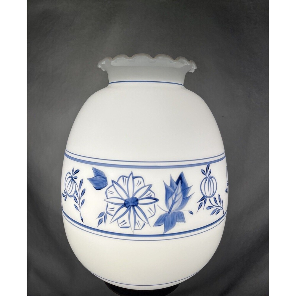 VTG Rare Hedco Blue Onion Replacement Lamp Shade 10" Fitter Hand Painted